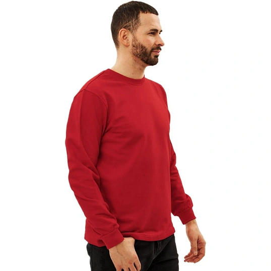 Толстовка 100% хб (240г) без капюшона, цв.красный, размер XXL