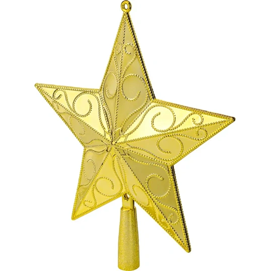 Верхушка на елку Праздничная звезда, золотая, 23 см НУ-4401