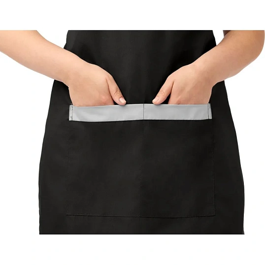 Фартук сарафан Маркет Профи с пилоткой всеразмерный цв. чер/сер
