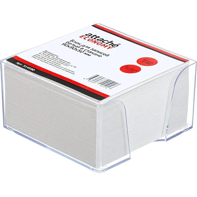 Блок для записей в подставке ATTACHE ЭКОНОМ в стакане 9х9х5 белый