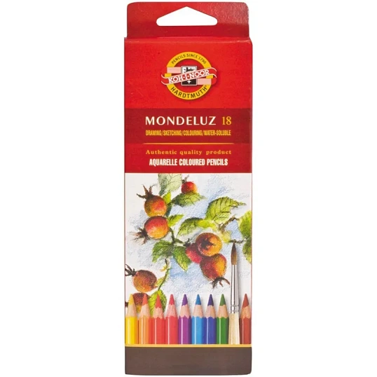 Карандаши акварельные KOH-I-NOOR, MONDELUZ 18 цв. шестигрй, 3717/18