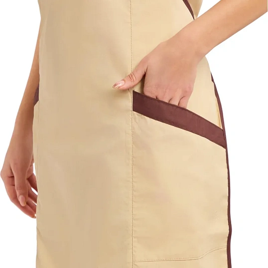 Фартук сарафан Маркет Мастер  цвет бежевый/шоколадный