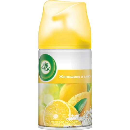 Баллон сменный для автоосвежителя Air Wick Женьшень и лимон/имбирь, 250мл