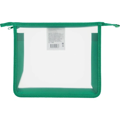 Папка для тетрадей Комус КлассА5,пласт,зелен.1 отд,молн,240х205х40,ПТ-750