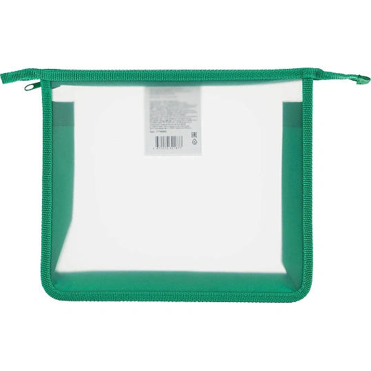 Папка для тетрадей Комус КлассА5,пласт,зелен.1 отд,молн,240х205х40,ПТ-750