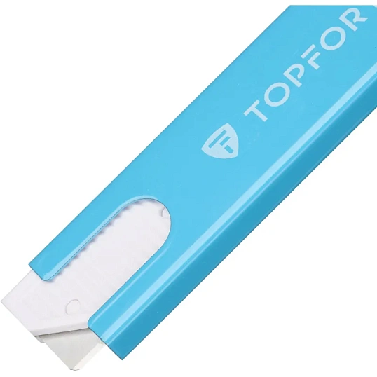 Нож безопасный мини TOPFORT для вскрытия упак.матер.,трапец.,мет.корпус+ABS