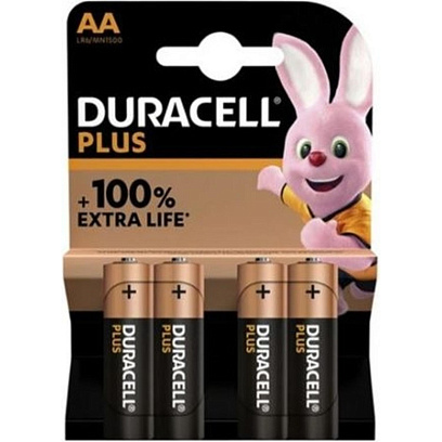 Батарейка DURACELL PLUS AA BL4 (4шт/уп)