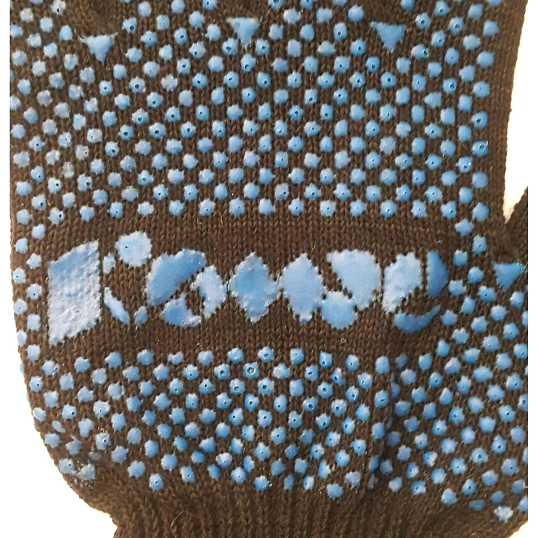 Перчатки защит трикотаж КОМУС ПВХ Точка 5 нитей 52г 10 кл р9 черн 10пар/уп