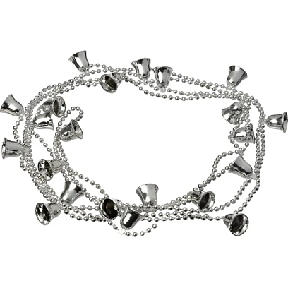 Бусы новогодние  на елку серебряные  Колокольчики , НУ-6742