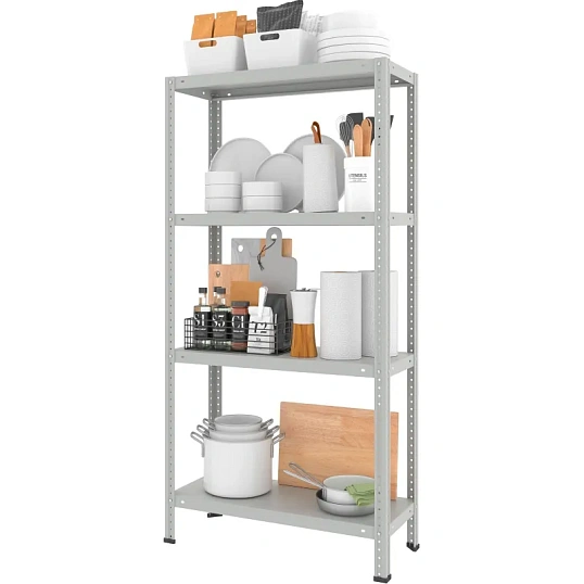 Стеллаж металлический Ульт_Everest Lite-30-30/75/150-4 (RAL 7035)