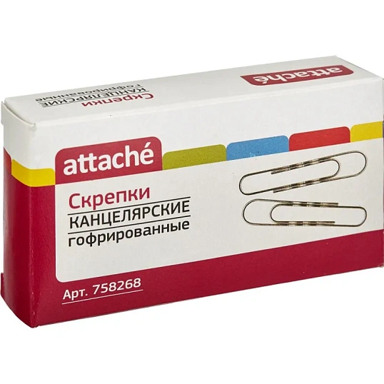 Скрепки Attache оцинкованные, 75 мм, гофрированные, 40 шт/уп