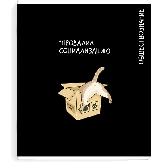 Тетрадь предметнaя ОБЩЕСТВОЗНАНИЕ 'КОТЫ МЕМЫ' 48 л,А5+,клет,справ.инф/69833