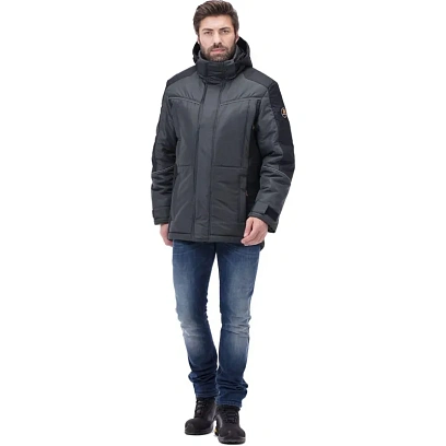 Куртка рабочая зимняя муж.Корсар сер/черн (172761) 48-50/182-188