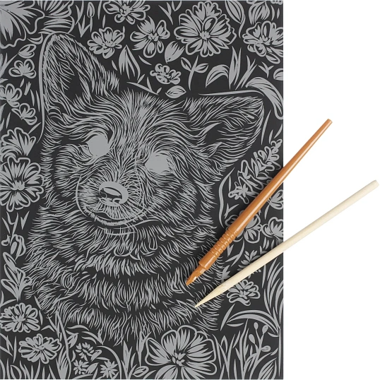 Гравюра Скретчинг 18x24 см корги, набор МУЛЬТИ АРТ SCRETCH-111537