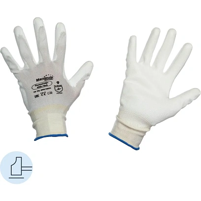 Перчатки защитные полиэфир/полиуретан, белый Manipula ПОЛИСОФТ (MG-166) р.9