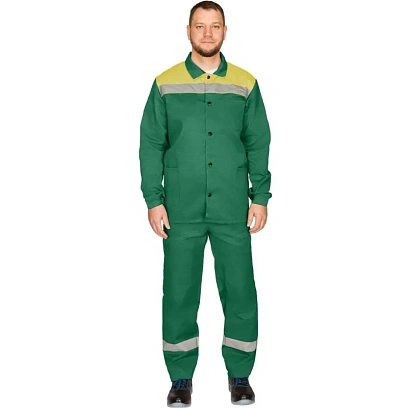 Костюм летний муж. л16-КБР с СОП зел/желт (р.60-62) 182-188