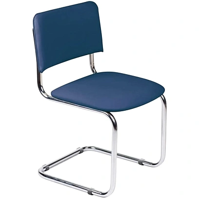 Стул UP_конференц Silwia (Сильвия) каркас хром, к/з синий Z06