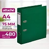 Папка-регистратор 75мм Attache, А4, зеленая, ПБП2, метал. угол, карман.кор