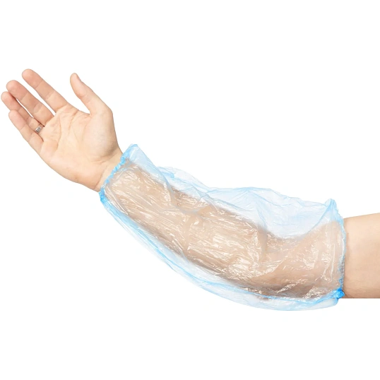 Нарукавники одноразовые п/э, ц.синий, арт.085-1674,10мкм ,(100 шт/уп)