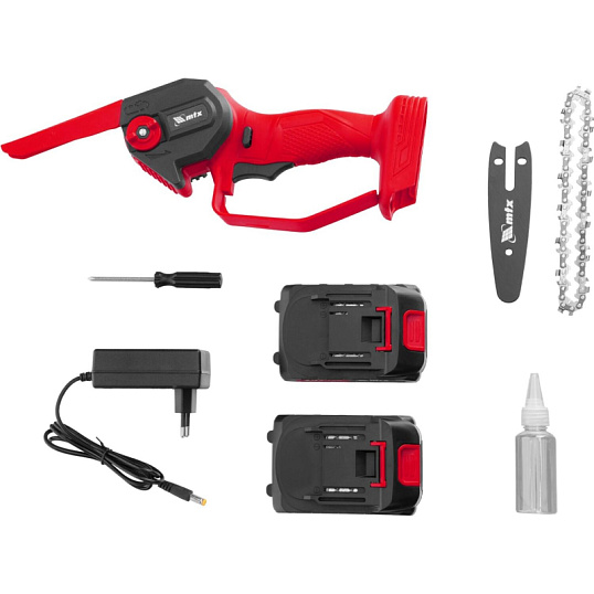 Пила цепная аккумуляторная мини  MTX  MCS-100, Li-Ion, 20 В (58640)
