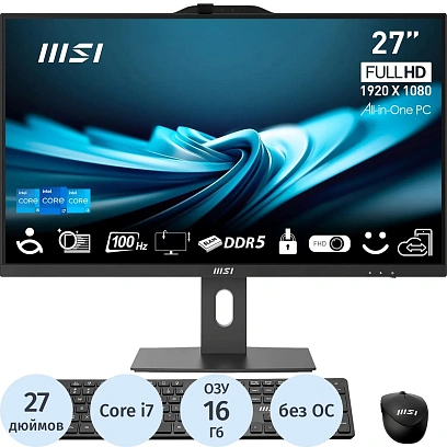 Моноблок MSI Pro AP272P(9S6-AF8321-1209)27/FHD/IPS/ i7-14700/512GB/noOS/KBM