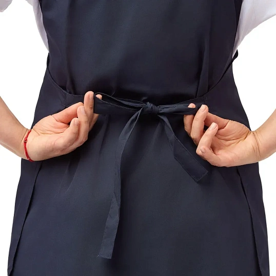 Фартук сарафан Маркет Профи с пилоткой всеразмерный цв. т.син/глб