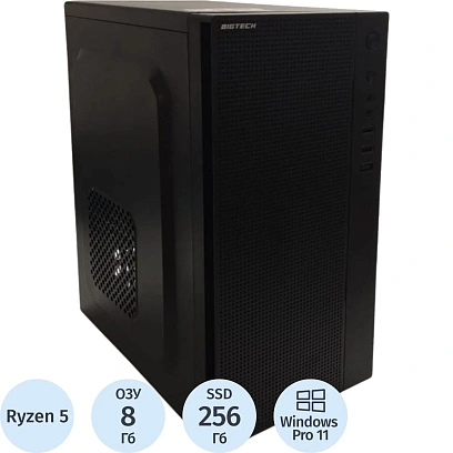 Системный блок Bigtech AMD Ryzen 5 5600G/8GB/SSD256/MB-MSB550M-D4-RTL,11Pro
