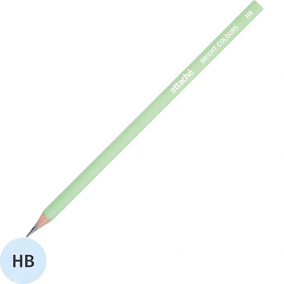 Карандаш чернографитный трехгр, Attache Bright colors, HB, зеленый корпус