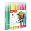 Фломастеры набор Deli Color Emotion кисть смываемые 24цв. пластик. Пенал