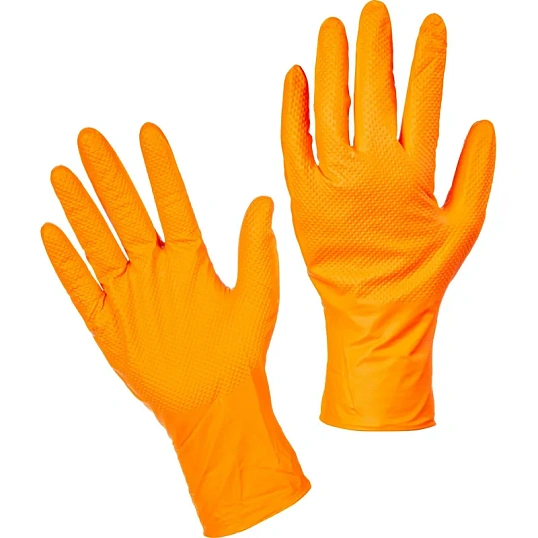 Перчатки одноразовые нитрил GOGRIP ORANGE цв.оранжевый (25пар/уп)р.XXL,ПС