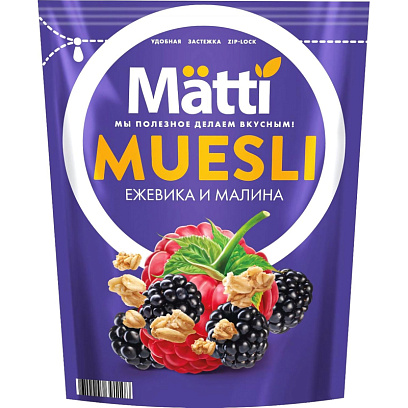 Мюсли   Matti запеченные с ежевикой и малиной, 250г