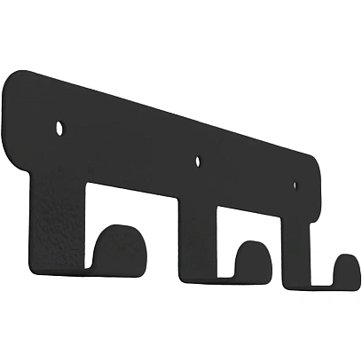 Вешалка настенная РЭ_H1031B, прямой гиб,3 крючка,черный (611040)