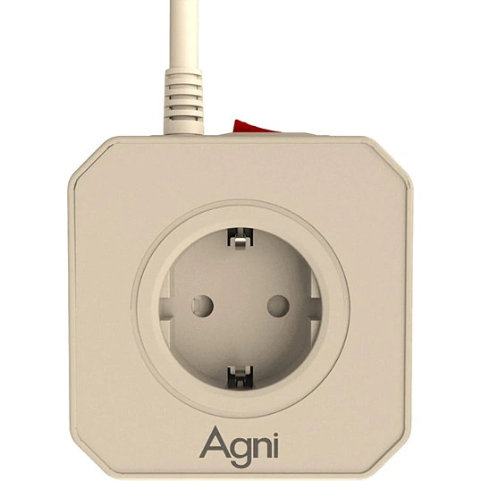 Сетевой фильтр AGNI  5р/2м 2м,слоновая кость(TP-VE4U5E-2m-ivory)