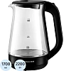 Чайник BRAYER 6112BR-BK. 2200Вт, 1,7л,электрич,стеклян.корп,автоотключ
