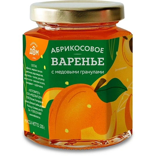 Варенье Медовый Дом абрикосовое нестерилизованное стекло, 200г