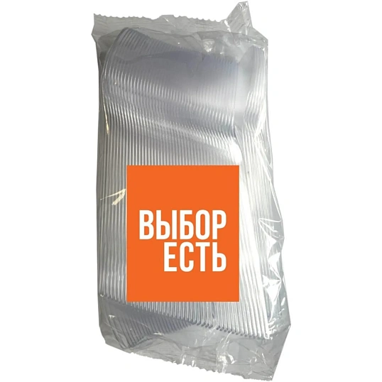 Ложка одноразовая чайная 125 мм, прозрачная ПС 100шт/уп