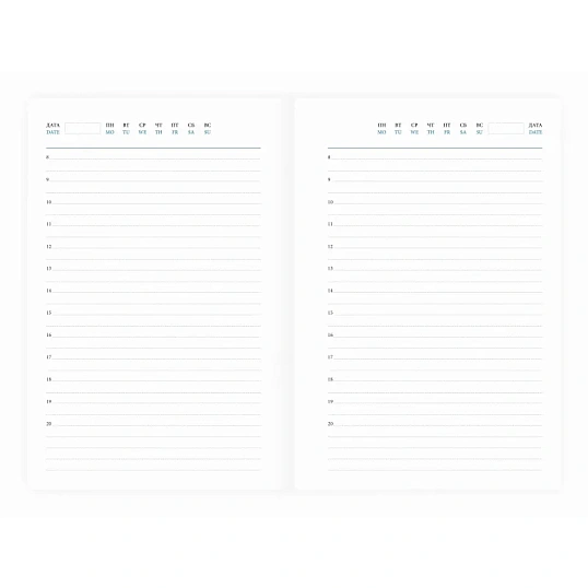 Ежедневник недатированный синий, А5, 148x218, 352стр, Agenda