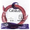 Патч-корд Cabeus PC-UTP-RJ45-Cat.6-5m-RD-LSZH U/UTP, кат6,2xRJ45/8p8c,красн