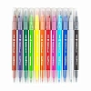 Фломастеры КИСТОЧКИ ДВУСТОРОННИЕ FUNCOLOR 12цв,в пластиковом пенале 32-0047
