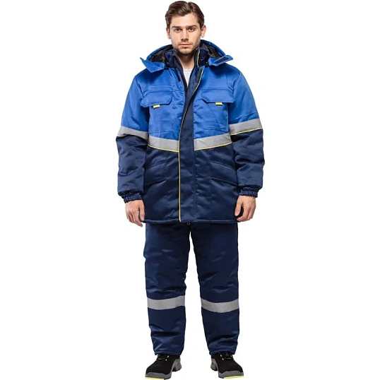 Куртка рабочая зимняя муж з43-КУ син/вас (р.52-54) 170-176 (серия З)