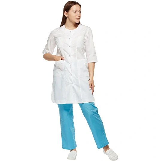 Халат для медицинского персонала жен. М20 ХЛ белый(р.44-46) 158-164
