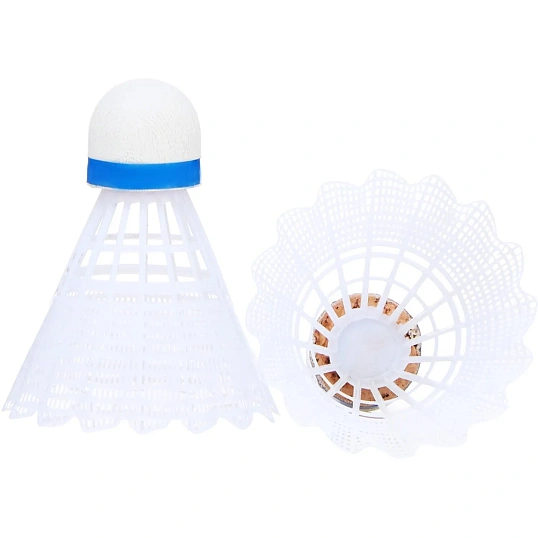 Воланы для бадминтона TORRES 250(нейл/проб)/уп.6шт.белый/сред.скор./BD23109