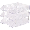 Лоток горизонтальный для бумаг Attache 3шт/наб на металл стерж прозрачный
