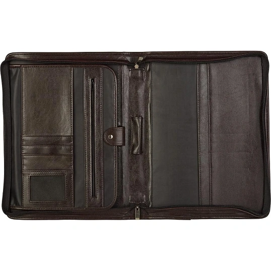 Папка деловая из кож/зам из кож/зам № 161 с ручкой, коричн., Россия