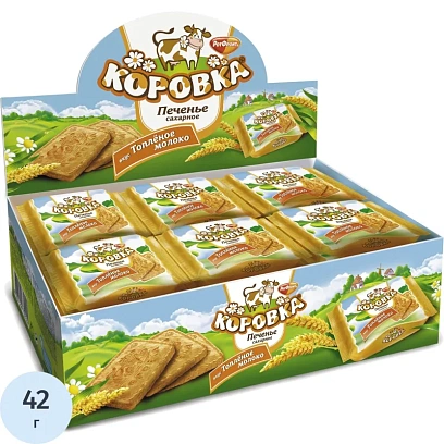 Печенье Коровка топленое молоко, 42гх18шт/уп