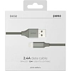 Кабель PERO DC02 USB-A to LIGHTNING, 2.4A, 1.2m, Gray