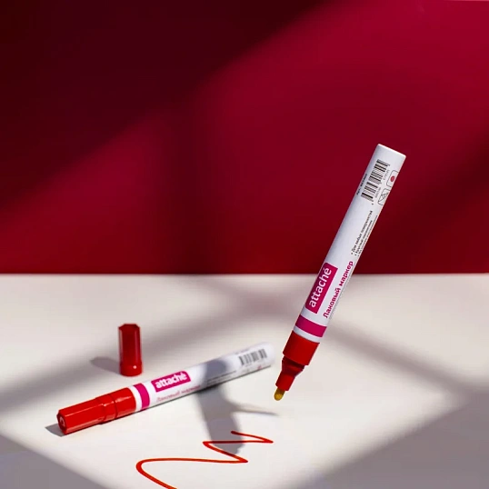 Маркер лаковый Attache 4 мм красный