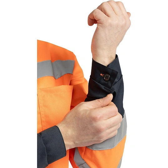 Костюм сигнальный летний муж (куртка,пк) лс07 оранж/т.син 128-132/170-176