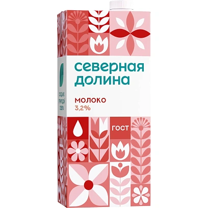 Молоко Северная Долина ультрапастериз 3,2% 950г