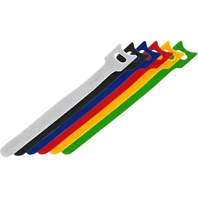 Стяжка (хомут) на липучке 150 мм х 12 мм, 12 шт, Rexant, разноцв, 07-7150